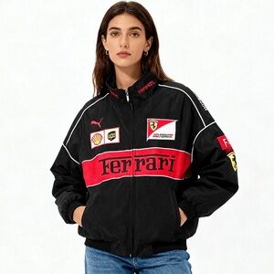 Ferrari F1 Vintage Racing Jacket - Black